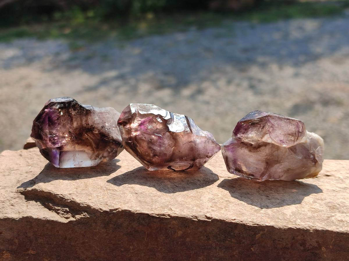 Natural Window Amethyst Crystals x 12 From Chiredzi, Zimbabwe - Toprock Gemstones and Minerals 