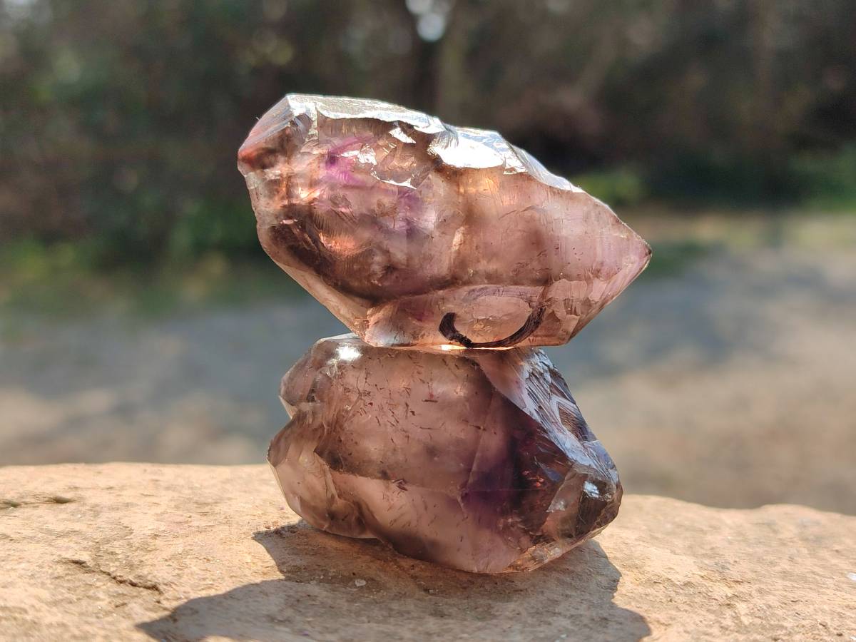 Natural Window Amethyst Crystals x 12 From Chiredzi, Zimbabwe - Toprock Gemstones and Minerals 