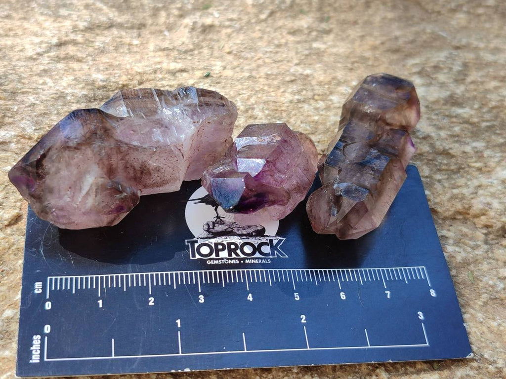 Natural Window Amethyst Crystals x 12 From Chiredzi, Zimbabwe - Toprock Gemstones and Minerals 