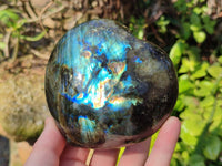 Polished Labradorite Hearts x 2 From Tulear, Madagascar