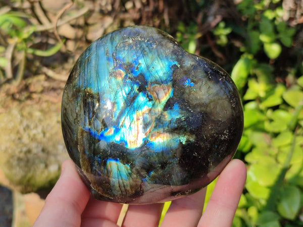 Polished Labradorite Hearts x 2 From Tulear, Madagascar