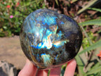Polished Labradorite Hearts x 2 From Tulear, Madagascar - Toprock Gemstones and Minerals 