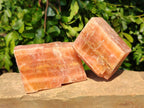 Natural Sunset Orange Calcite Specimens x 4 From Spitzkop, Namibia - Toprock Gemstones and Minerals 