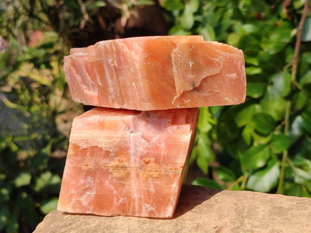 Natural Sunset Orange Calcite Specimens x 4 From Spitzkop, Namibia - Toprock Gemstones and Minerals 
