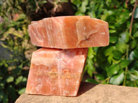 Natural Sunset Orange Calcite Specimens x 4 From Spitzkop, Namibia