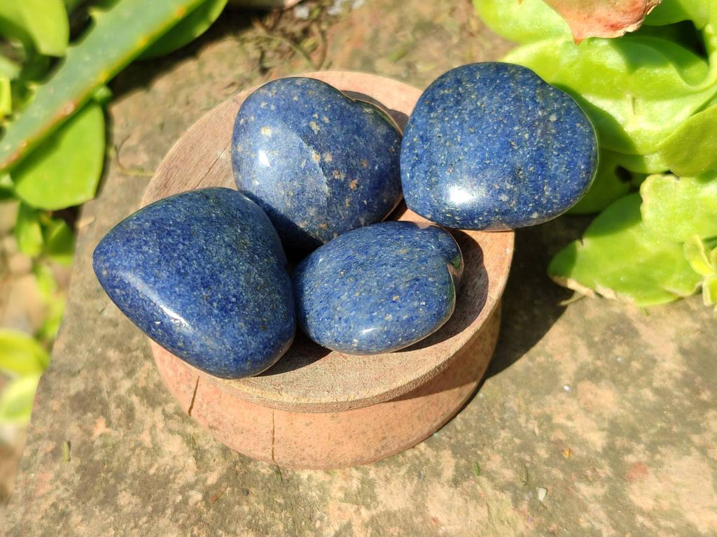 Polished Mini Lazulite Hearts x 35 From Madagascar - Toprock Gemstones and Minerals 