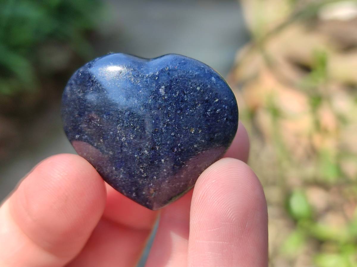 Polished Mini Lazulite Hearts x 35 From Madagascar - Toprock Gemstones and Minerals 