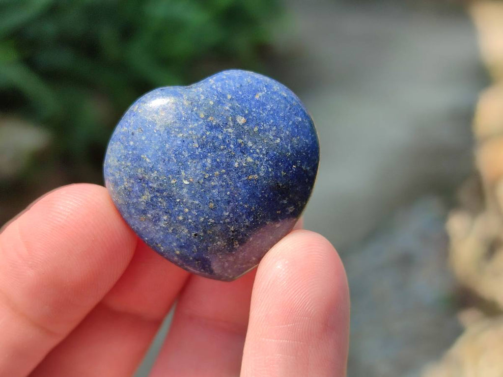 Polished Mini Lazulite Hearts x 35 From Madagascar - Toprock Gemstones and Minerals 