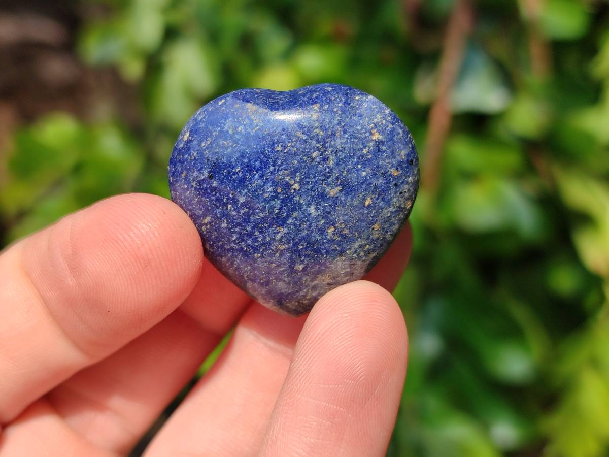 Polished Mini Lazulite Hearts x 35 From Madagascar - Toprock Gemstones and Minerals 