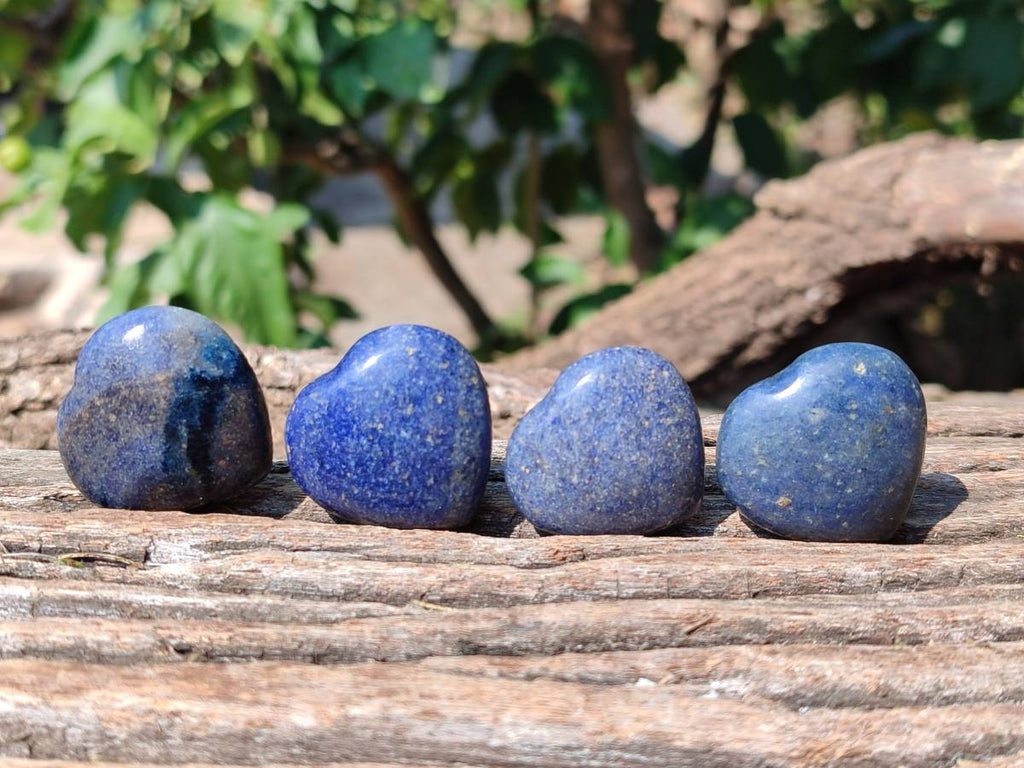 Polished Mini Lazulite Hearts x 35 From Madagascar - Toprock Gemstones and Minerals 