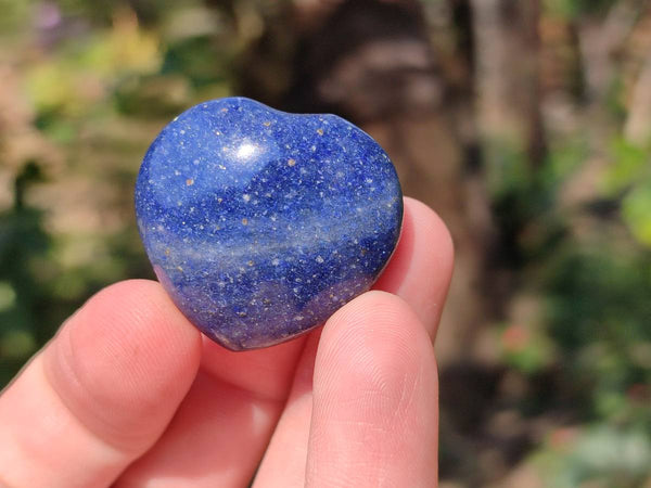 Polished Mini Lazulite Hearts x 35 From Madagascar