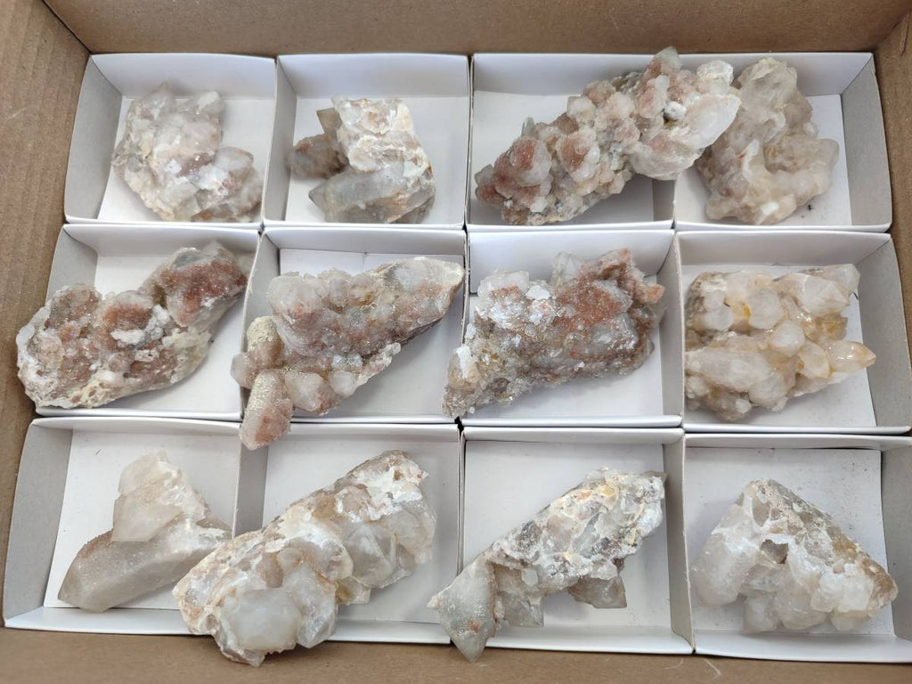 Natural Fairy Spirit Quartz Clusters x 12 From South Africa - Toprock Gemstones and Minerals 