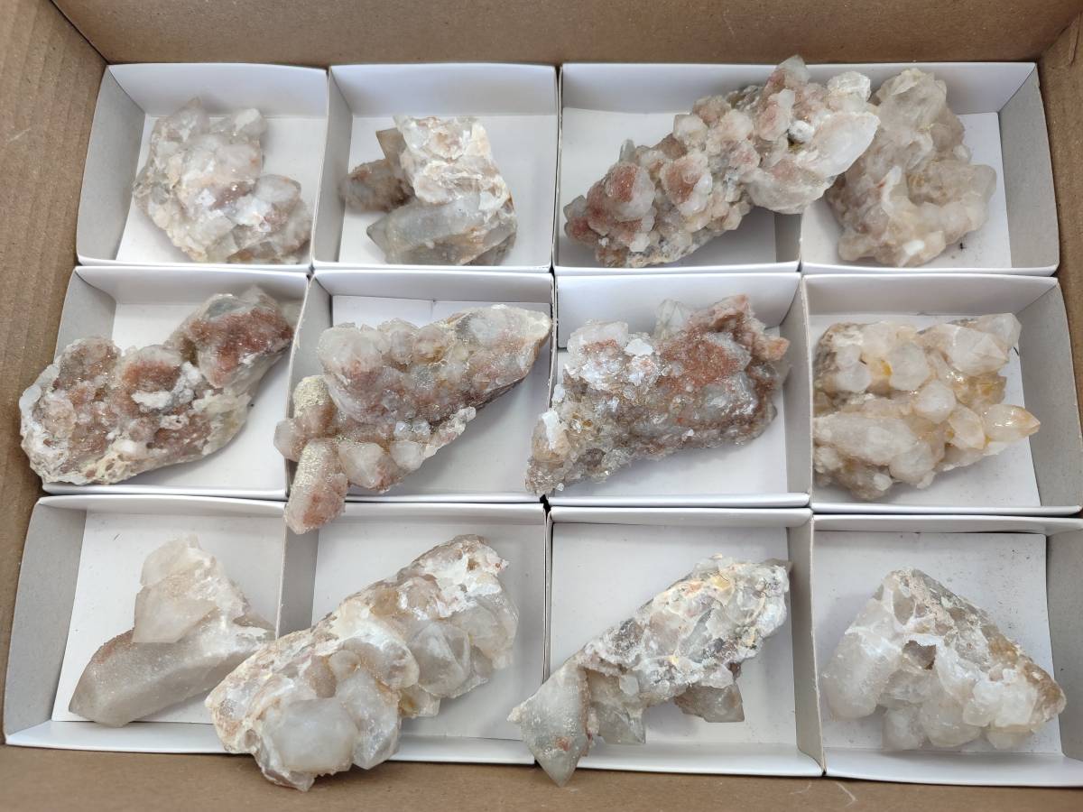Natural Fairy Spirit Quartz Clusters x 12 From South Africa - Toprock Gemstones and Minerals 