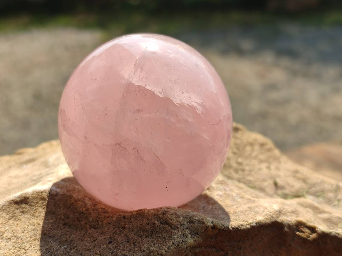 Polished Rose Quartz Spheres x 4 From Madagascar - Toprock Gemstones and Minerals 