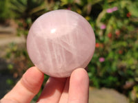 Polished Rose Quartz Spheres x 4 From Madagascar