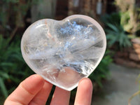 Polished Clear Quartz Hearts x 4 From Madagascar