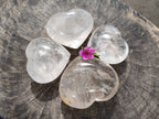 Polished Clear Quartz Hearts x 4 From Madagascar - Toprock Gemstones and Minerals 