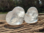 Polished Clear Quartz Hearts x 4 From Madagascar - Toprock Gemstones and Minerals 
