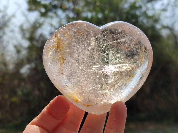 Polished Clear Quartz Hearts x 4 From Madagascar