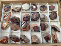 Polished On One Side Red Sashe River Agate Nodules x 24 From Zimbabwe