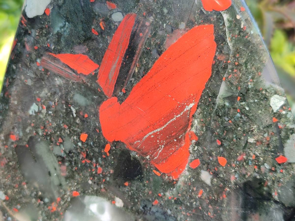 Polished Bloodstone Standing Free Form x 1 From Swaziland - Toprock Gemstones and Minerals 