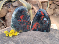 Polished Bloodstone Standing Free Forms x 2 From Swaziland