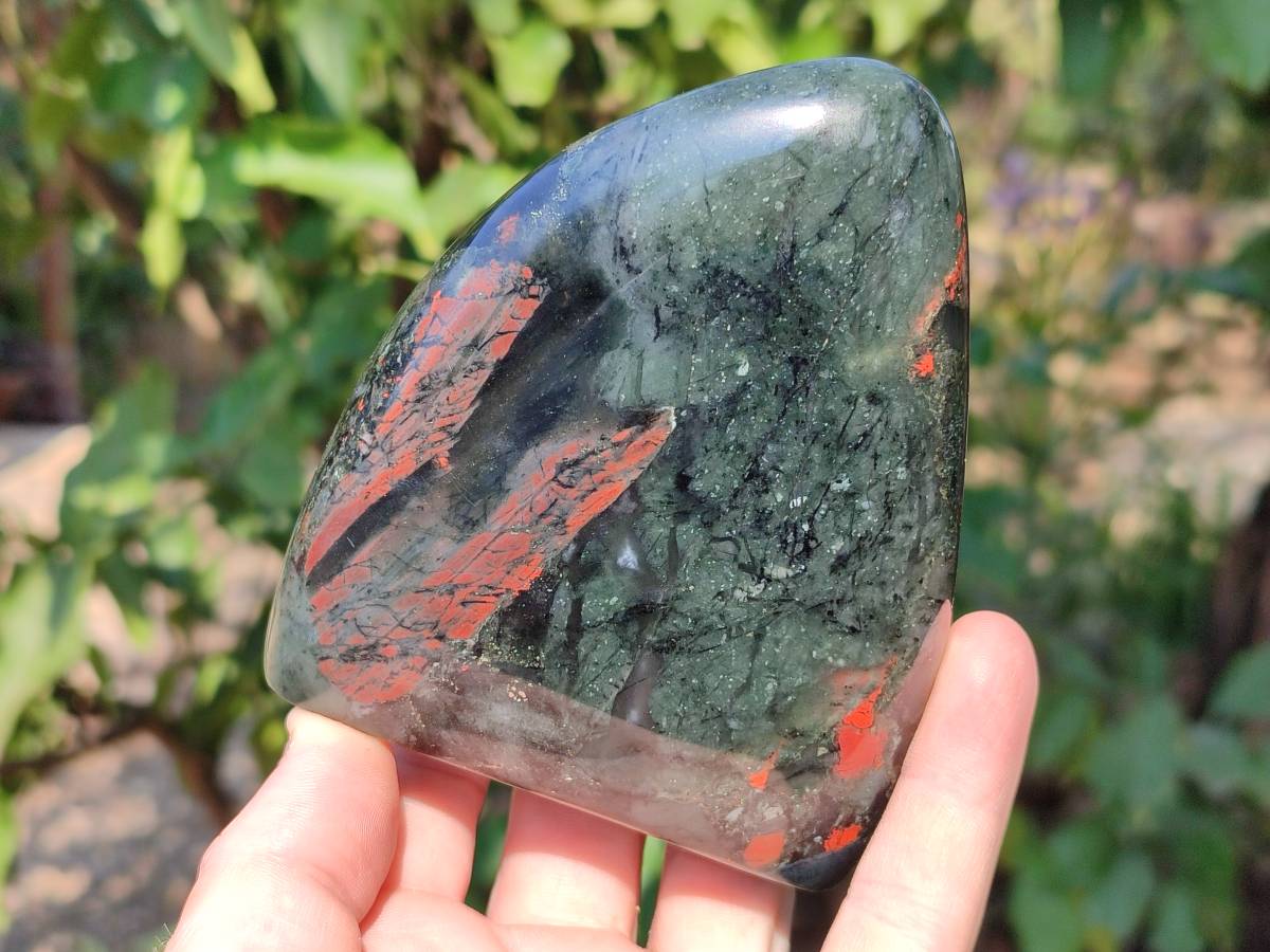 Polished Bloodstone Standing Free Forms x 2 From Swaziland - Toprock Gemstones and Minerals 