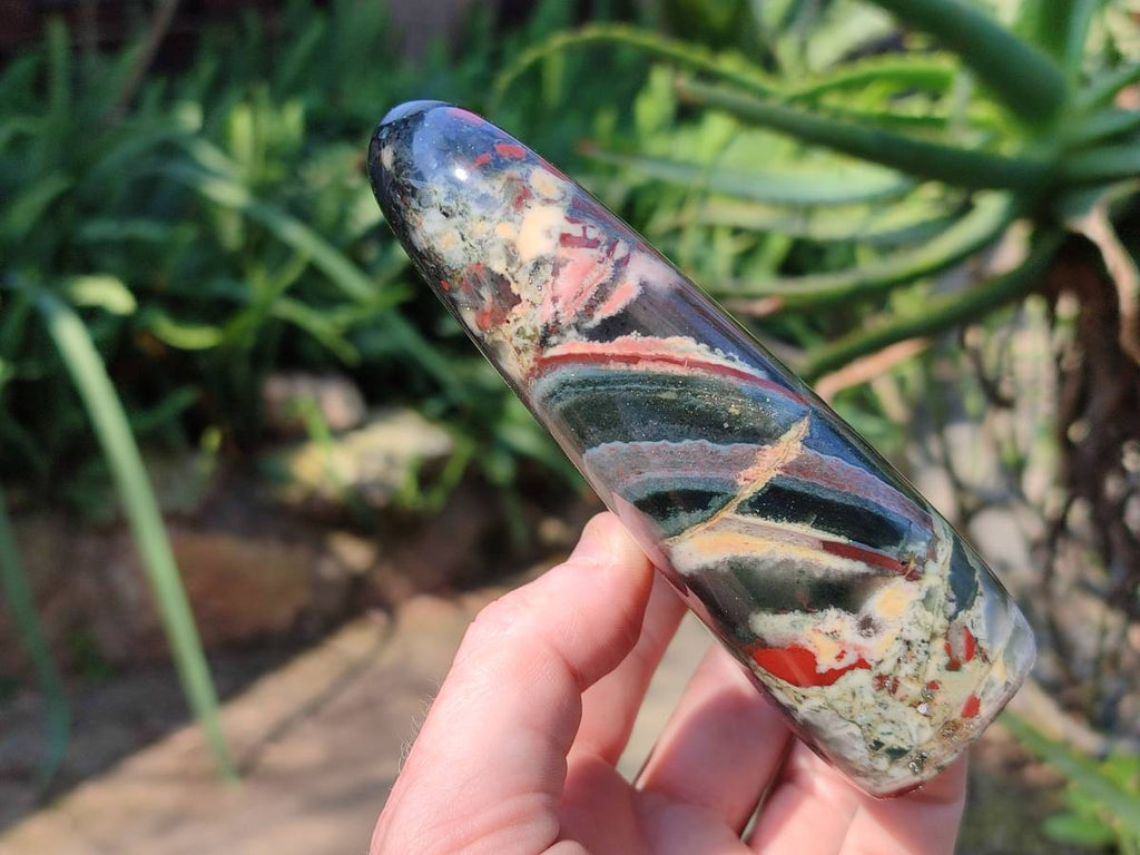 Polished Bloodstone Standing Free Forms x 2 From Swaziland - Toprock Gemstones and Minerals 