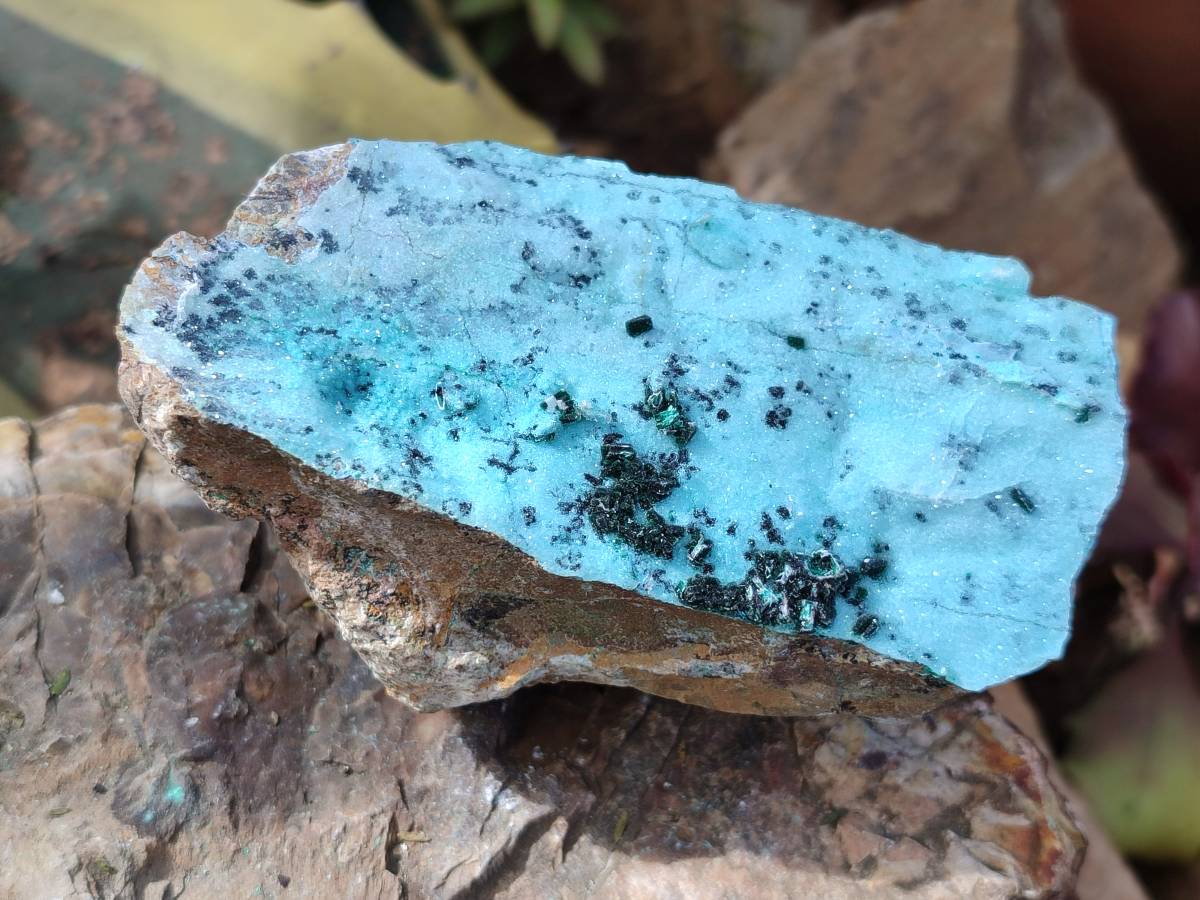 Natural Drusy Chrysocolla Specimens x 3 From Congo - Toprock Gemstones and Minerals 