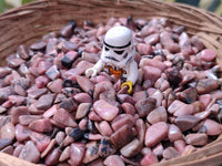 Polished Rhodonite Tumbled Stones x 6 Kg Lot From Madagascar