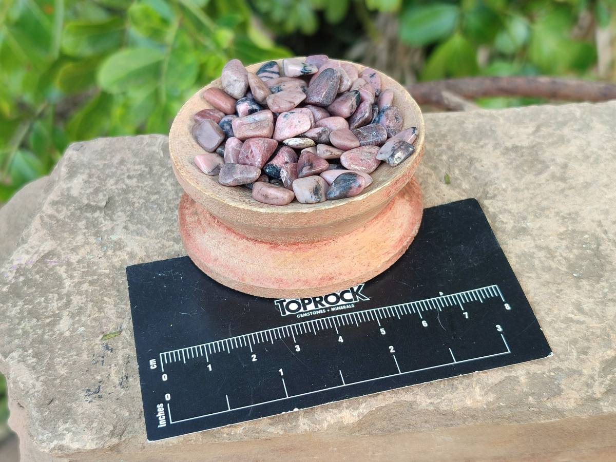Polished Rhodonite Tumbled Stones x 6 Kg Lot From Madagascar - Toprock Gemstones and Minerals 