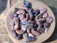 Polished Rhodonite Tumbled Stones x 6 Kg Lot From Madagascar