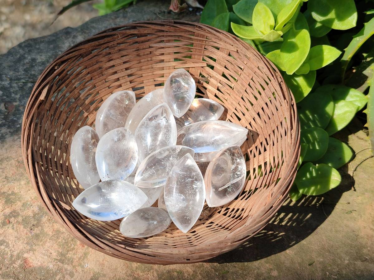 Polished Clear Quartz "Angel Tears" Pendant Pieces x 35 From Madagascar - Toprock Gemstones and Minerals 