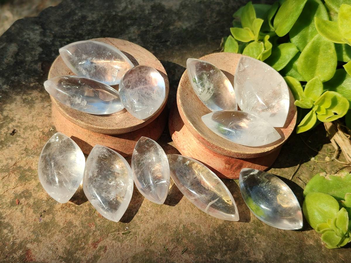 Polished Clear Quartz "Angel Tears" Pendant Pieces x 35 From Madagascar - Toprock Gemstones and Minerals 