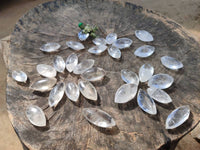 Polished Clear Quartz "Angel Tears" Pendant Pieces x 35 From Madagascar