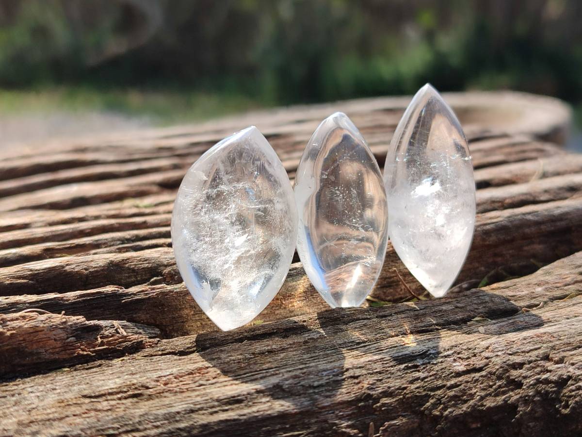 Polished Clear Quartz "Angel Tears" Pendant Pieces x 35 From Madagascar - Toprock Gemstones and Minerals 