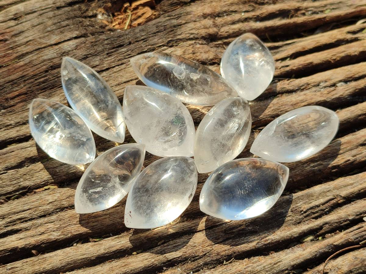 Polished Clear Quartz "Angel Tears" Pendant Pieces x 35 From Madagascar - Toprock Gemstones and Minerals 