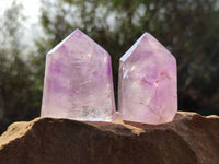 Polished Window Amethyst Crystals x 6 From Madagascar