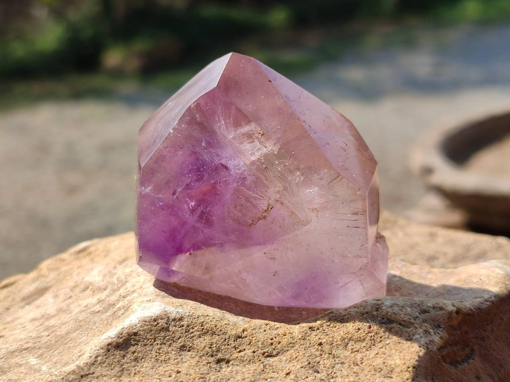 Polished Window Amethyst Crystals x 6 From Madagascar - Toprock Gemstones and Minerals 