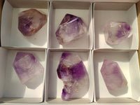 Polished Window Amethyst Crystals x 6 From Madagascar