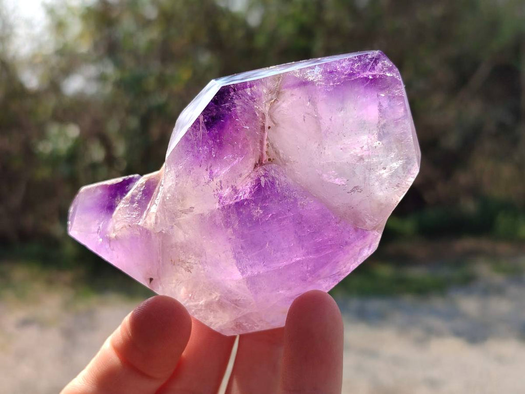 Polished Window Amethyst Crystals x 6 From Madagascar - Toprock Gemstones and Minerals 