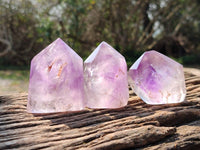 Polished Window Amethyst Crystals x 6 From Madagascar