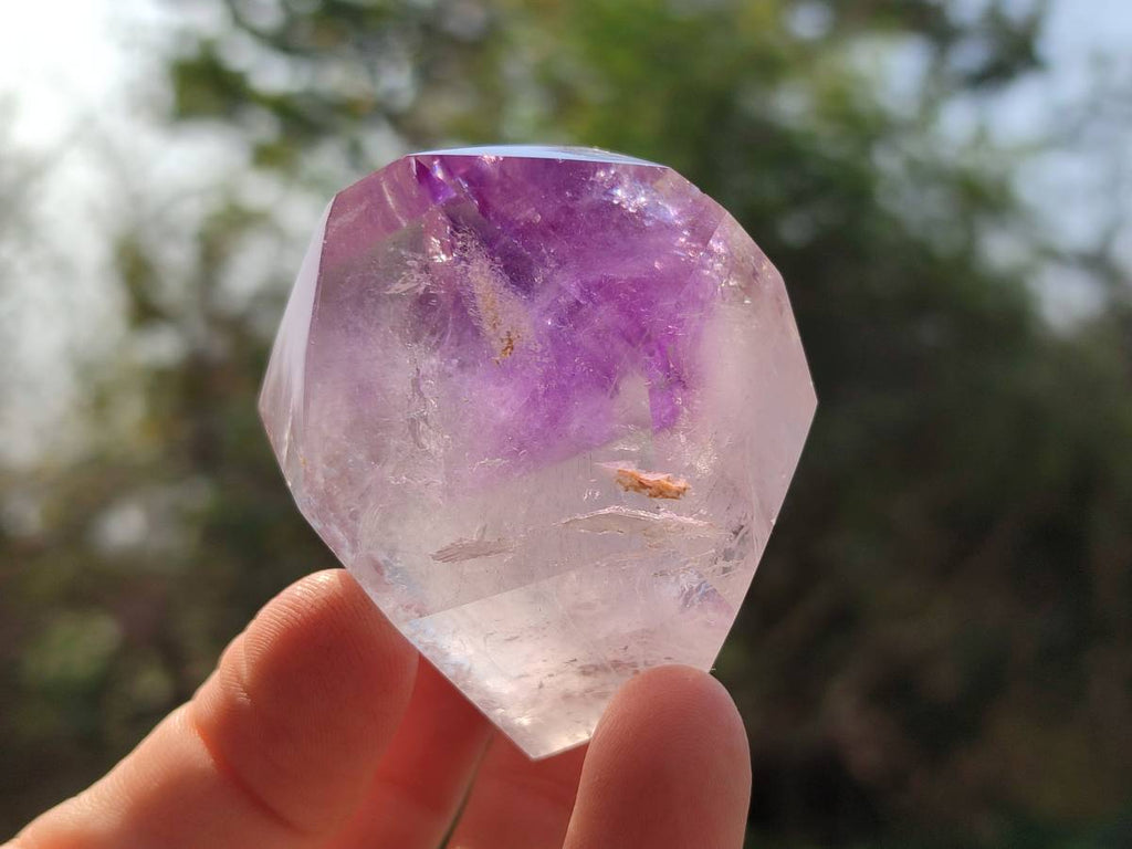 Polished Window Amethyst Crystals x 6 From Madagascar - Toprock Gemstones and Minerals 