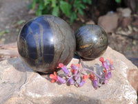 Polished Pharaoh Stone Spheres x 2 From Zimbabwe
