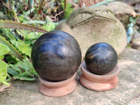 Polished Pharaoh Stone Spheres x 2 From Zimbabwe