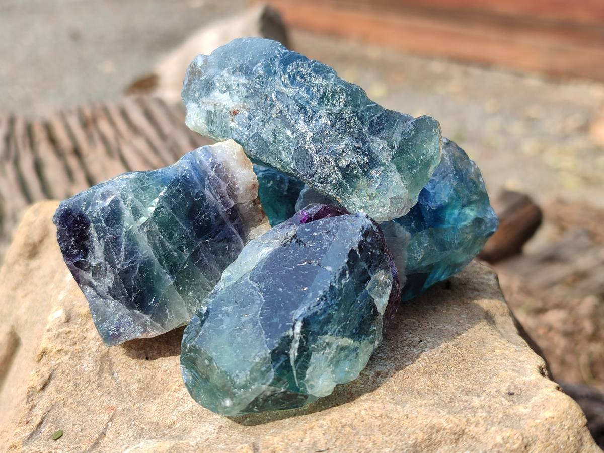 Natural Watermelon Fluorite Cobbed Specimens x 35 From Namibia - Toprock Gemstones and Minerals 