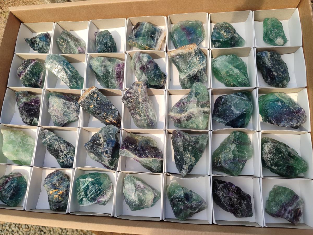 Natural Watermelon Fluorite Cobbed Specimens x 35 From Namibia - Toprock Gemstones and Minerals 