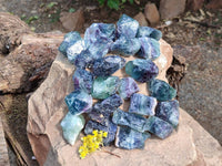 Natural Watermelon Fluorite Cobbed Specimens x 35 From Namibia