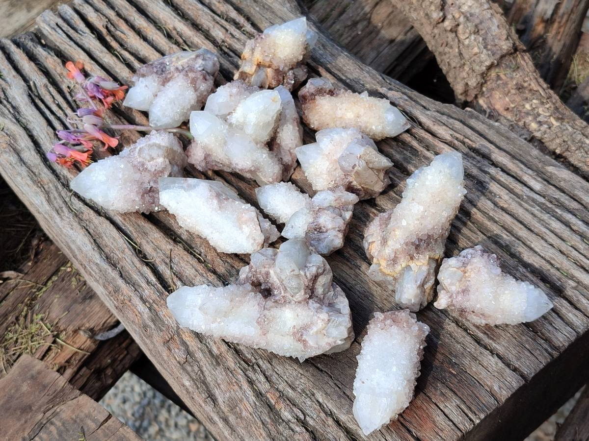 Natural Spirit Quartz Crystals x 12 From South Africa - Toprock Gemstones and Minerals 