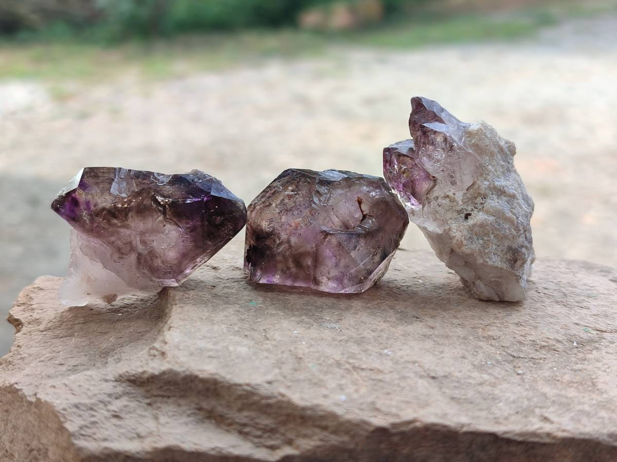 Natural Window Amethyst Crystals x 12 From Chiredzi, Zimbabwe - Toprock Gemstones and Minerals 
